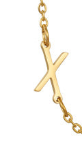 Wholesale 26 Alphabet Gold Up and Down Hole Stainless Steel Necklace
